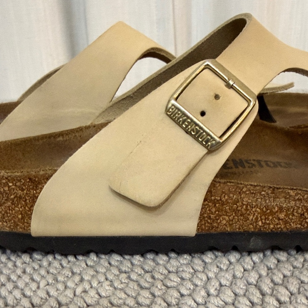 Birkenstock Women’s Gizeh Cream Thong Sandals Sz 42 US-11 very nice - Picture 9 of 11